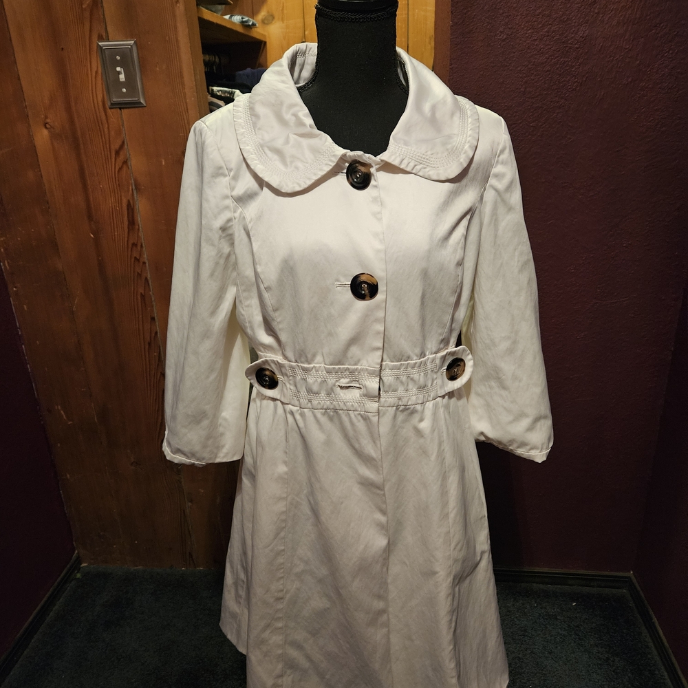 Jessica Simpson Cream Pea Coat with Large Buttons